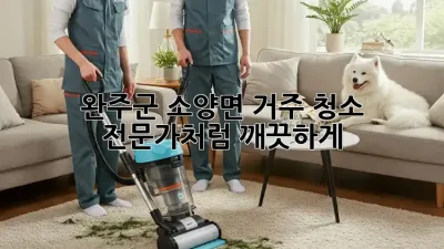 완주군 소양면 거주 청소, 전문가처럼 깨끗하게!